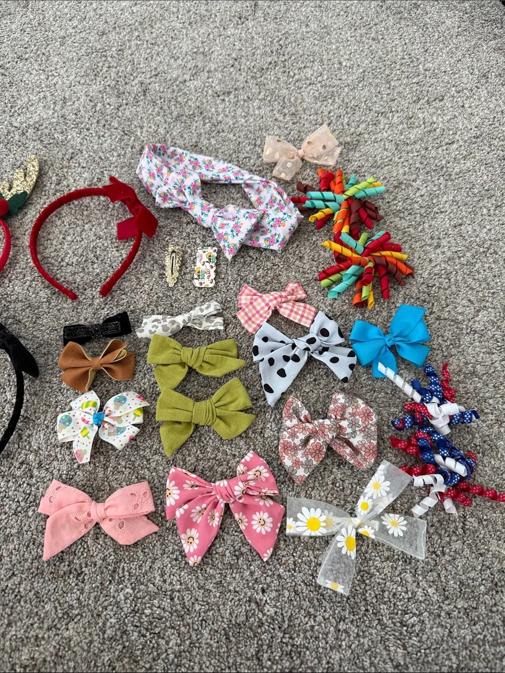 Kids Hair Accessory Set - Colorful Bows & Headbands bundle